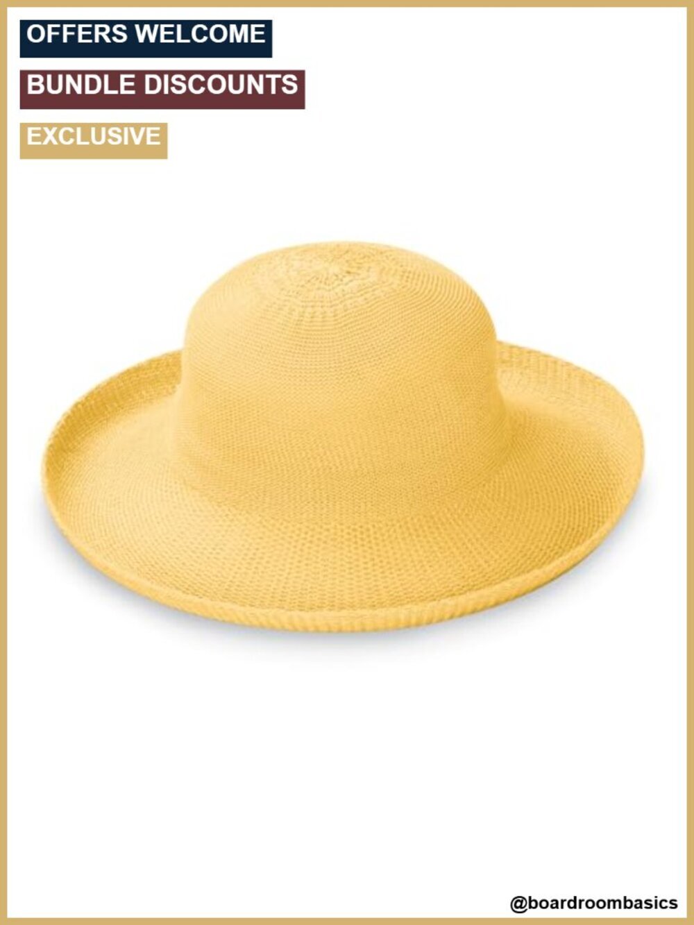 Poly-Straw Packable Wide Brim Sun Hat UPF 50+ Adjustable